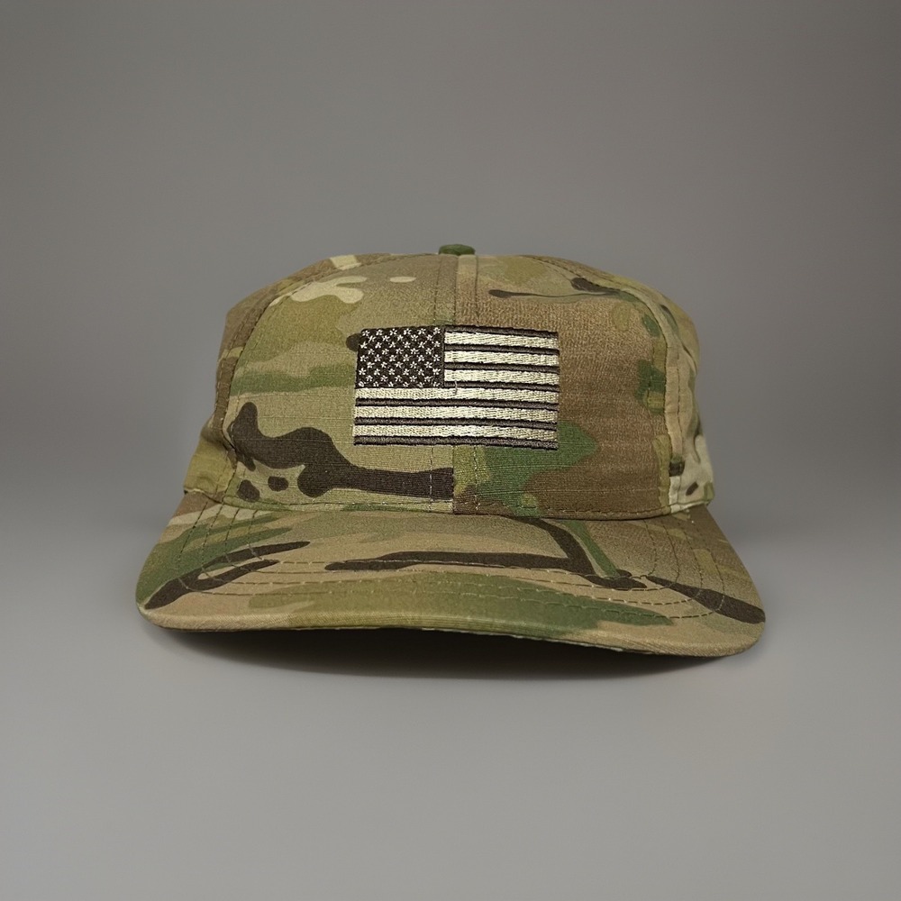 Vintage US Air Force Mens Camo Military Operations American Flag Hat Cap OS